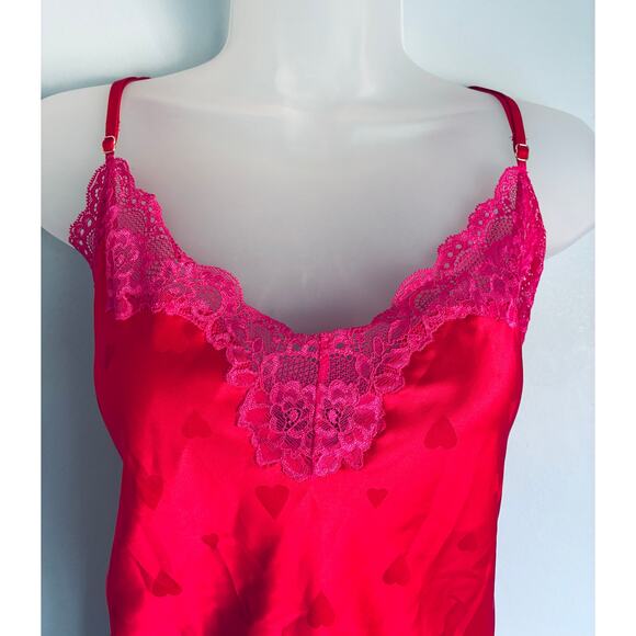INC International Concepts Intimates Satin Slip Hearts Red and Pink XXL NWT - Picture 2 of 10